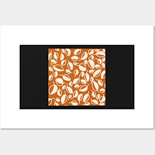 Simple Leaves on Orange Posters and Art